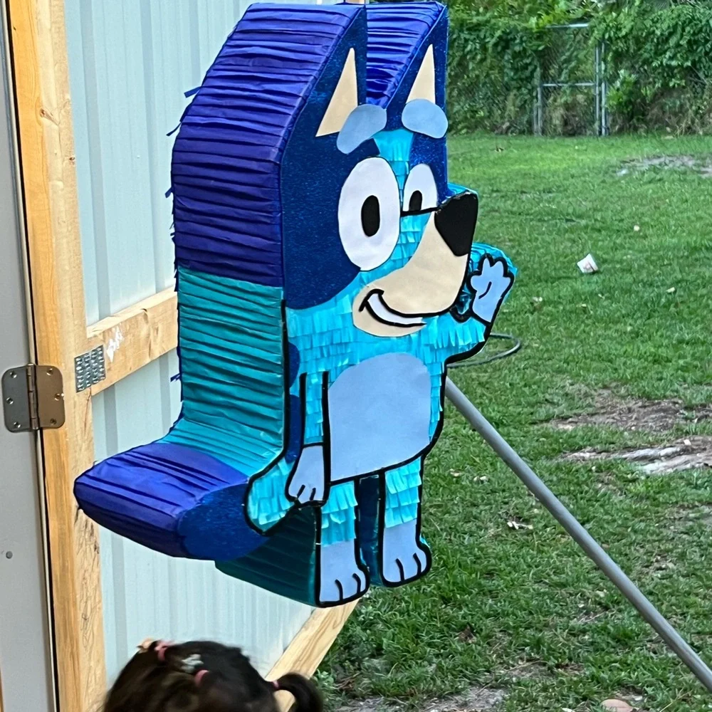 Blue and Cream bluey piñata Cartoon Dog